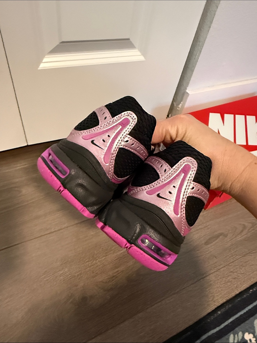 Nike Women’s Black, Pink & Lime Air Max Moto 2k Sneakers - Picture 6 of 9